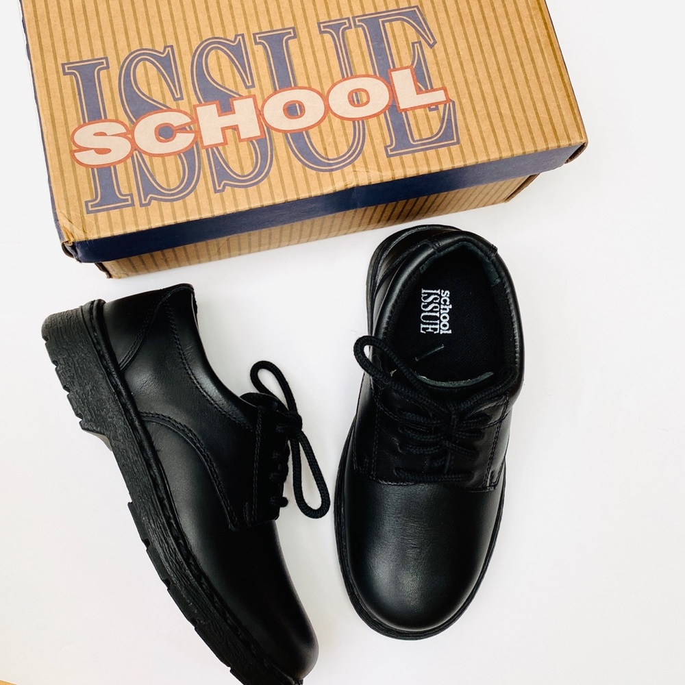 SCHOOL ISSUE Boys Black Leather Shoes